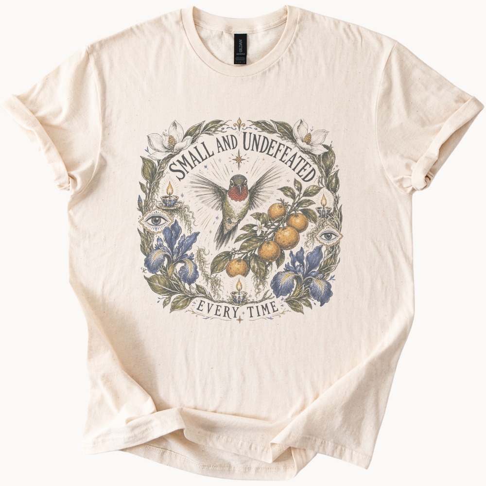 Mystical Hummingbird Botanical Graphic Tee Ornate Nature Art